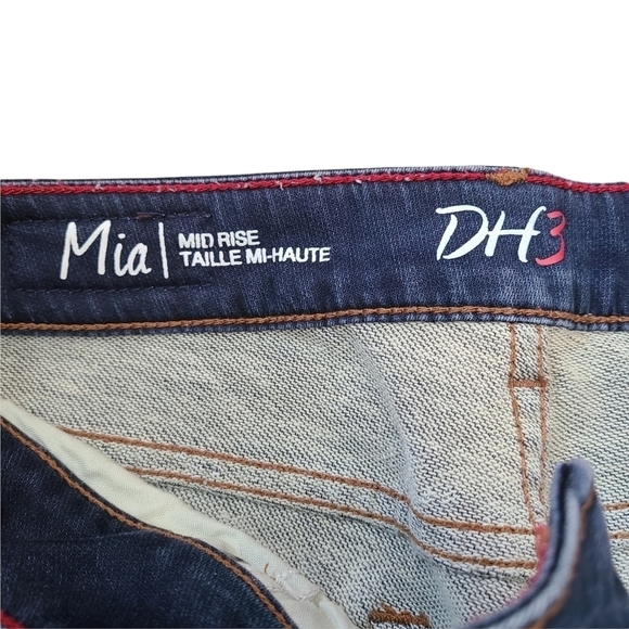 DH3 Mia Mid rise skinny blue red denim jeans - Picture 7 of 8